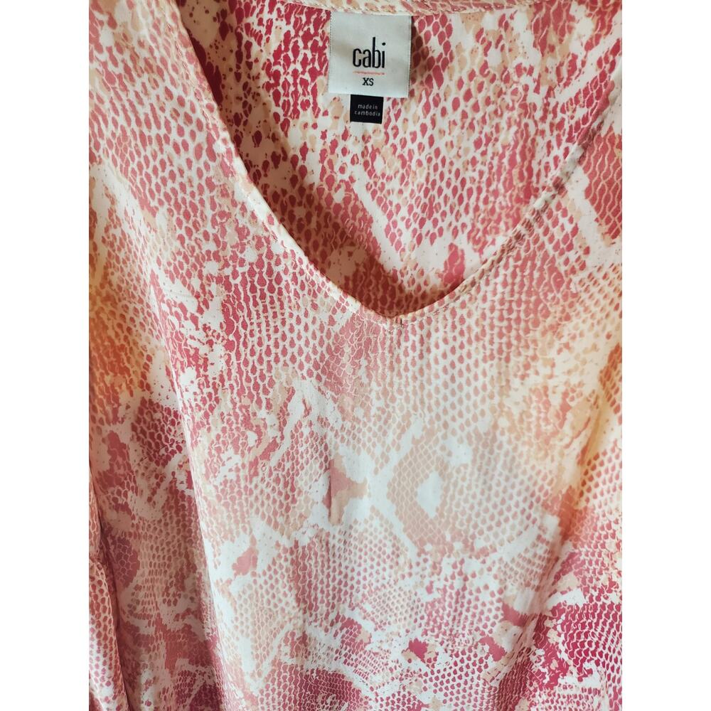 Cabi Pink Python Pinted Blouse, XS - image 2